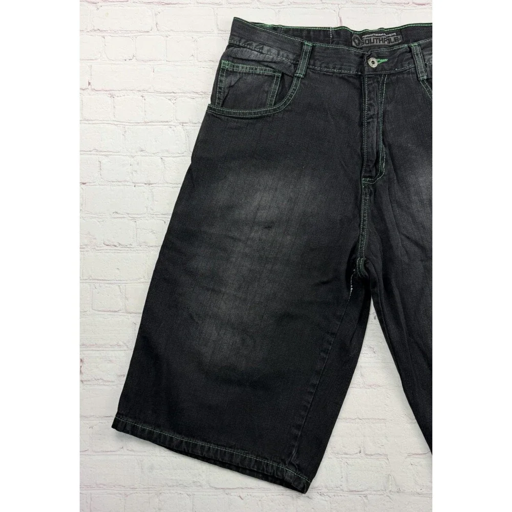 Vintage Southpole Black Jean Shorts Mens 38 Shorts Baggy Y2K Hip Hop